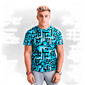 Jake Paul Blue Patterned Shirt PNG