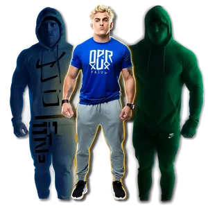 Jake Paul Triple Pose Fitness Apparel PNG Image