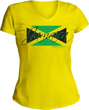 Jamaica Caribbean Apparel Yellow Tshirt PNG Image