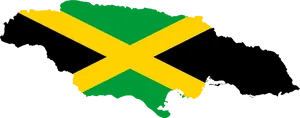 Jamaica Mapwith Flag PNG Image