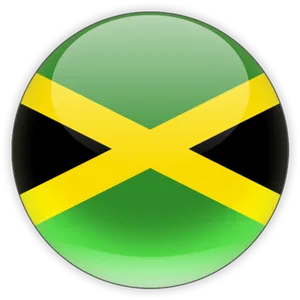 Jamaican Flag Button PNG Image