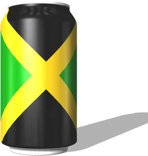 Jamaican Flag Can Design PNG Image