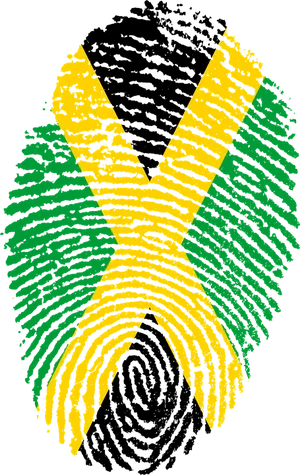 Jamaican Flag Fingerprint Art PNG Image