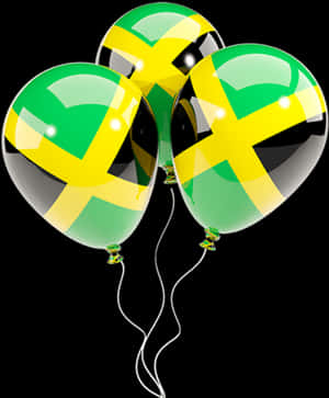 Jamaican Flag Themed Balloons PNG image with transparent background