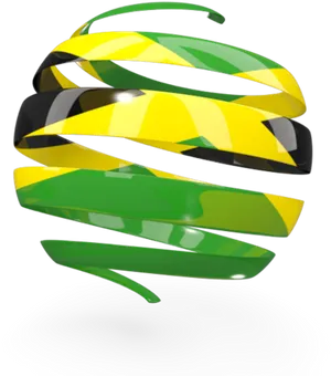 Jamaican Flag Themed Spiral Abstract PNG Image