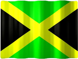 Jamaican Flag Waving PNG Image