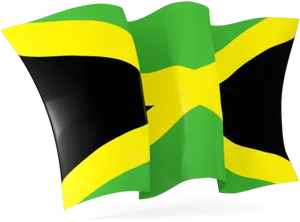 Jamaican Flag Waving PNG Image