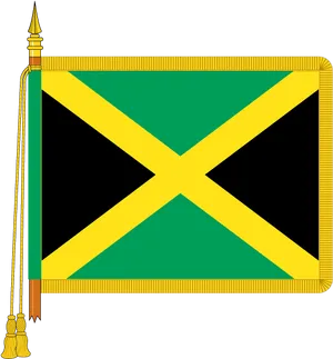 Jamaican Flagon Golden Pole PNG Image