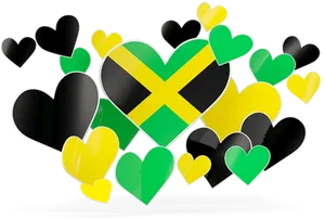 Jamaican Heart Celebration PNG Image