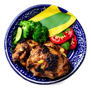 Jamaican Jerk Chicken Dish PNG 2 PNG image with transparent background