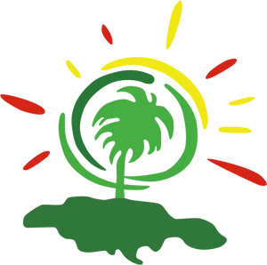 Jamaican Palm Tree Sunset Graphic PNG Image