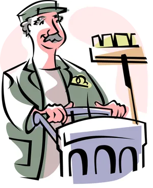 Janitor Cartoon Character PNG Image