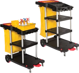 Janitorial Cleaning Carts Commercial Use PNG Image