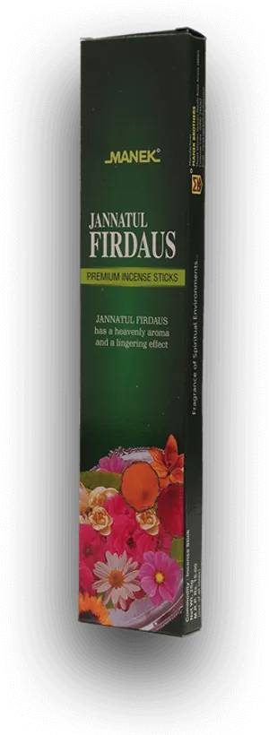 Jannatul Firdaus Incense Sticks Packaging PNG Image