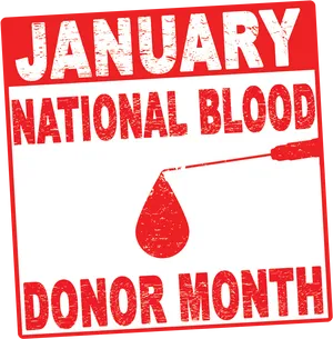 January National Blood Donor Month Poster PNG Image