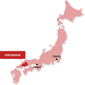 Japan Map Highlighting Hiroshima Osaka Tokyo PNG image with transparent background