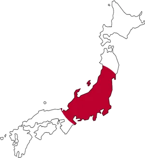 Japan Map Highlighting Kanto Region.png PNG Image