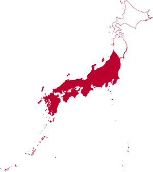 Japan Map Red Silhouette PNG Image