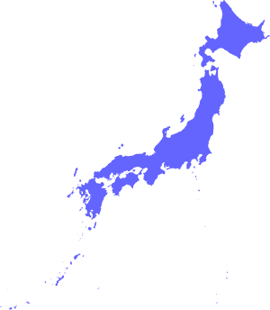Japan Map Silhouette Blueon Gray PNG image with transparent background