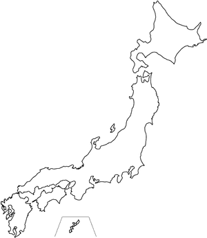 Japan Outline Map PNG image with transparent background