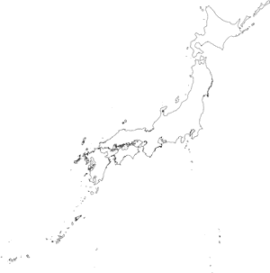 Japan Outline Map PNG image with transparent background