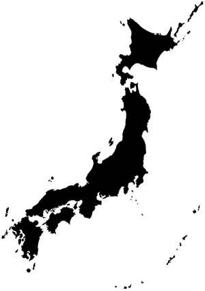 Japan Outline Map PNG with transparent background