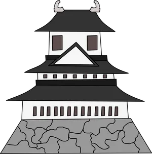 Japanese Castle Illustration.png PNG Image