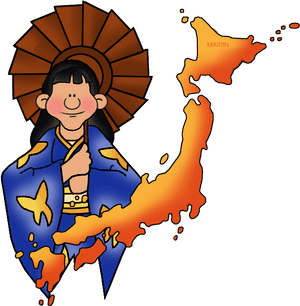 Japanese Cultureand Map Illustration PNG image with transparent background