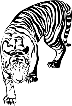Japanese Drawing Tiger - Tiger Tattoo Png PNG image with transparent background