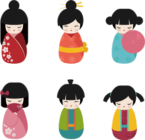 Cartoon Kokeshi Japanese Dolls Hq Image Free Png Clipart - Japanese Doll Cartoon, Transparent Png PNG image with transparent background