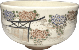 Japanese Kyoto Style Ceramic Bowl PNG image with transparent background