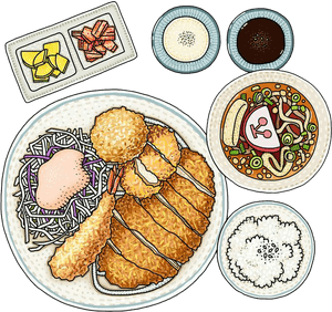 Korean Cuisine Food Drawing Watercolor Painting Illustration - Food PNG image with transparent background