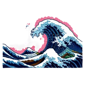 Japanese Wave Aesthetic Png Ujb PNG Image