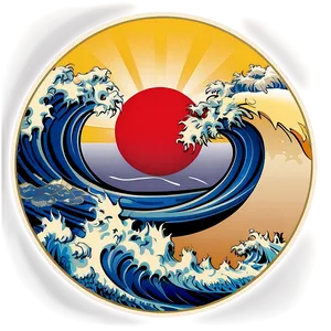 Japanese Wave In Circle Png Suo82 PNG Image