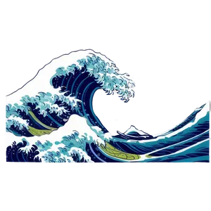 Japanese Wave Print Png 06242024 PNG Image