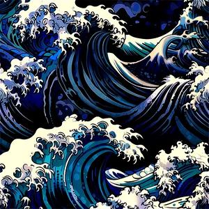 Japanese Wave Print Png 57 PNG Image