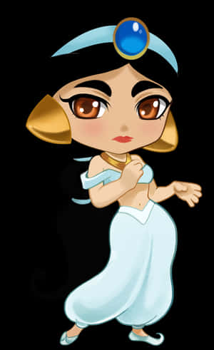 Jasmine Disney Princess Clip Art By Cathpalug On Etsy - Disney Princess Jasmine Chibi, HD Png Download PNG with transparent background