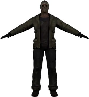 Jason Voorhees Standing Pose PNG Image