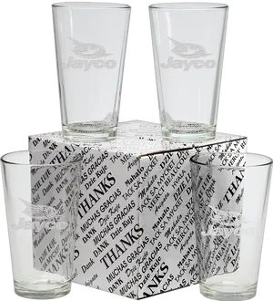 Jayco Branded Glasses Display PNG Image