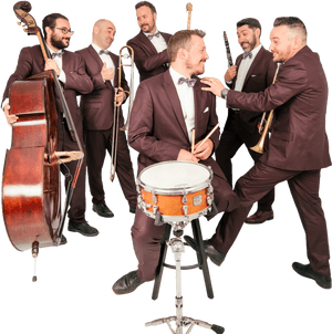 Jazz Band Performersin Suits PNG with transparent background
