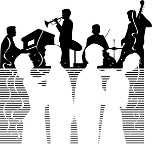 Jazz Concert Silhouette PNG with transparent background