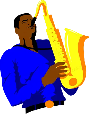 Jazz_ Saxophonist_ Vector_ Art PNG Image