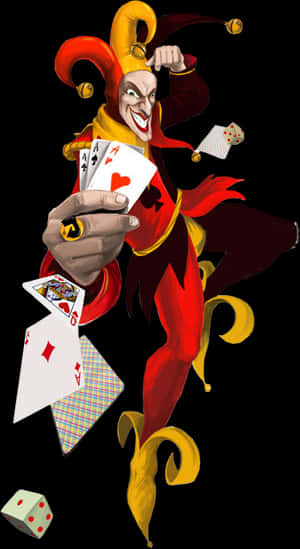 Jester Playing Cards Illustration PNG with transparent background