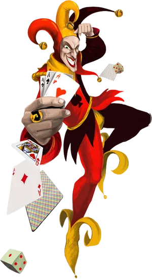 Jester Playing Cards Illustration PNG Image
