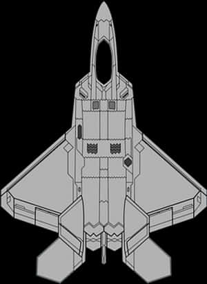 Jet Fighter Top View Vector PNG image with transparent background