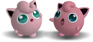 Jigglypuff Duo3 D Render PNG Image