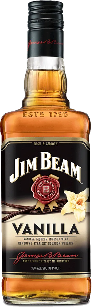 Jim Beam Vanilla Bourbon Whiskey Bottle PNG Image