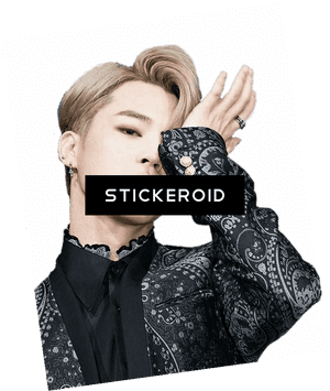 Jimin Black Paisley Outfit PNG image with transparent background