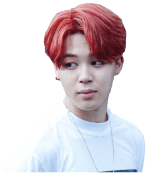 Jimin Red Hair Cutout PNG image with transparent background