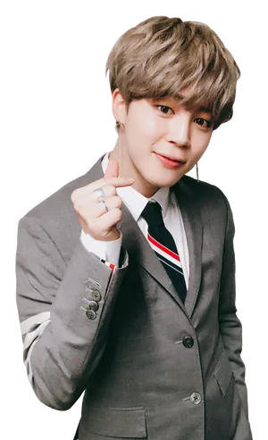 Jimin Smilingin Suit PNG Image